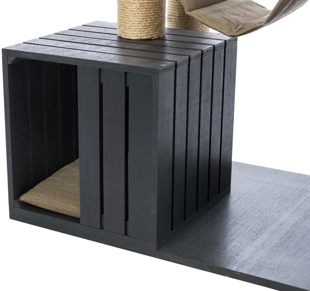 TRIXIE BE NORDIC škrabadlo FREIA, 123 cm, 2 x kukaň, hammock, antracit/písek