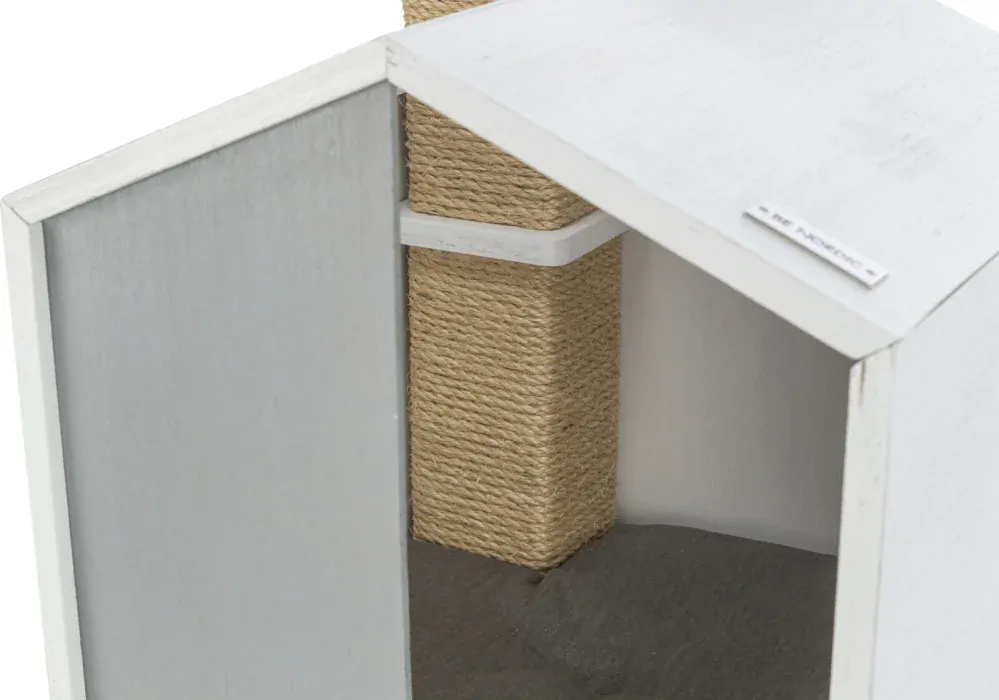 TRIXIE BE NORDIC škrabadlo JONTE, hranaté sloupky, domeček s podestou, 115 cm