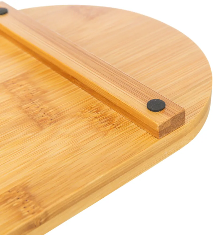 TRIXIE Set misek v bambusovém stojanu, bílá/světlehnědá 2 × 0,3 l/ ø 12 cm/ 30 x 6 x 15 cm