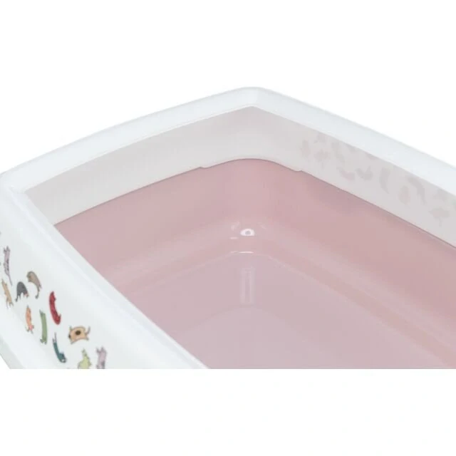 TRIXIE WC DELIO s okrajem a čistícím roštem, 38 x 20 x 50 cm, světlá lila/bílá