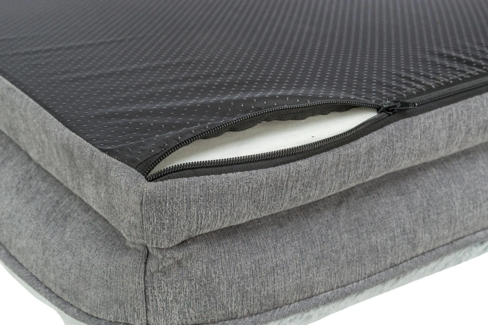 TRIXIE Vital Bed LINO, ortopedický obdélníkový pelech, šedá/světlešedá 110 x 75 cm