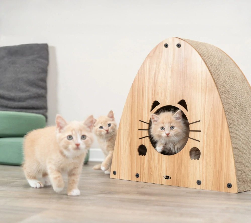 TRIXIE Škrabací domek s katnipem, 48 x 48 x 28 cm, světlešedá