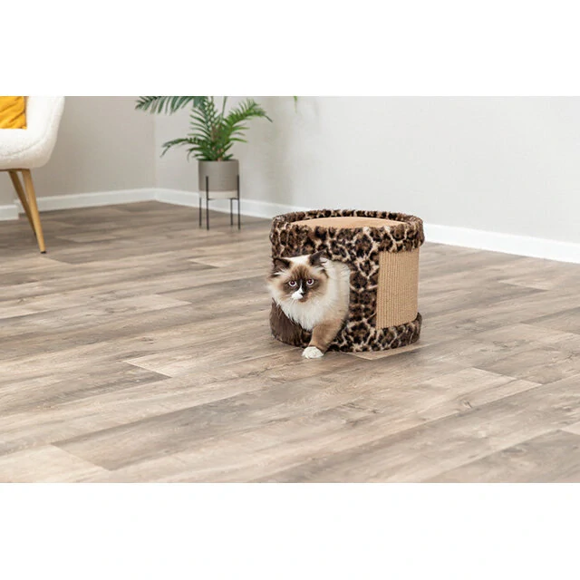 TRIXIE Škrabací jeskyně LEO, ø 38 x 30 cm, hnědá/leopardí