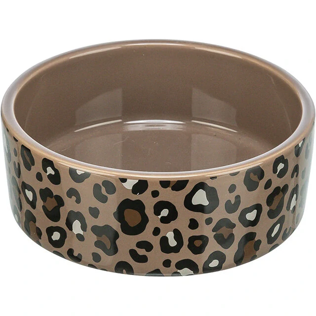 TRIXIE Keramická miska LEO, 0,3 l/ 12 cm, hnědá/leopardí