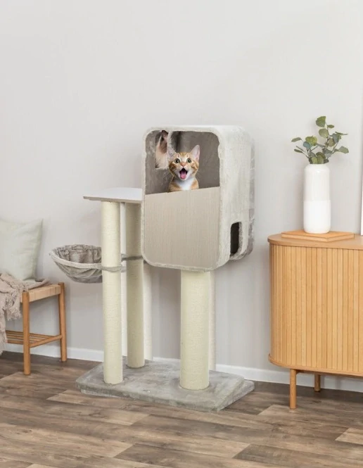 TRIXIE Škrabadlo MARINA, jeskyně, podesta, hamaka, 132 cm, šedá