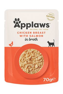 Applaws Cat kapsa Adult Broth kuřecí prsa s lososem70g