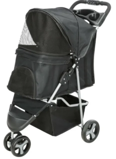 TRIXIE Kočárek s funkcí rychlého skládání 47x100x80cm, do 11kg, černý