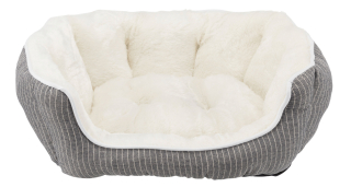 TRIXIE Oválný pelech DAVIN s plyšem 60 x 45 cm šedo/krémový