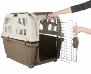 TRIXIE Transportní přepravka SKUDO 7, L, 73x76x105 cm, tmavě šedá/písková (max. 45kg)