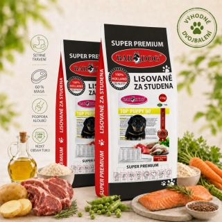 BARDOG Granule Lisované za studena TOP PUPPY 60 2 x 15 Kg