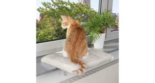 TRIXIE Plyšové lehátko na parapet, sv.šedé 51x36 cm