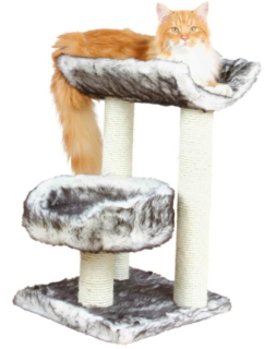 TRIXIE Škrábadlo ISABA s pelíškem,dlouhý plyš 62cm - černo-bílé