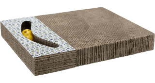 TRIXIE Škrabací karton s hračkou 38 x 30 cm bílý