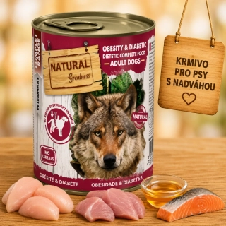 Natural Greatness OBESITY CONTROL, veterinární dieta, konzerva pro psy 400g