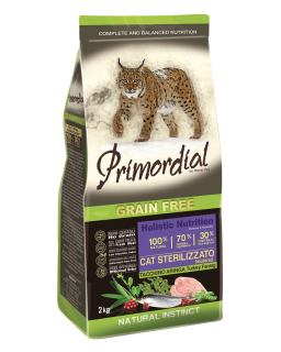 Primordial GF Cat Sterilizet Turkey & Herring 2 kg